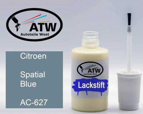 Citroen, Spatial Blue, AC-627: 20ml Lackstift, von ATW Autoteile West.